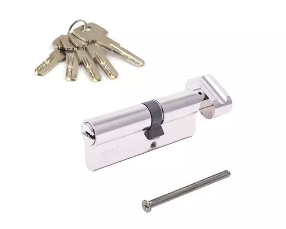 Цилиндровый механизм Apecs SM-80(35C/45)-C-NI с вертушкой, никель