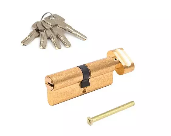 Цилиндровый механизм Apecs SM-80-C-G с вертушкой, золото