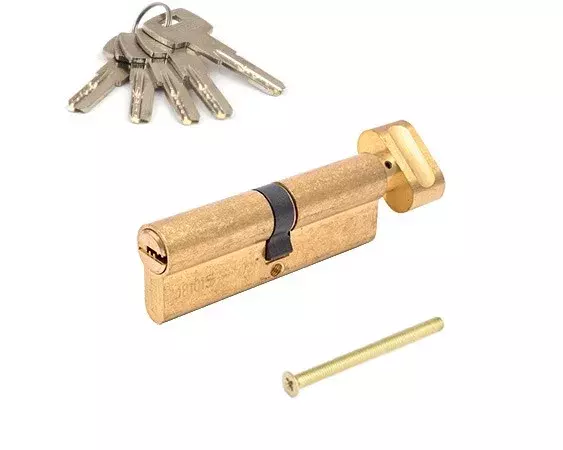 Цилиндровый механизм Apecs SM(45C/45)-C-G 90 мм с вертушкой, латунь