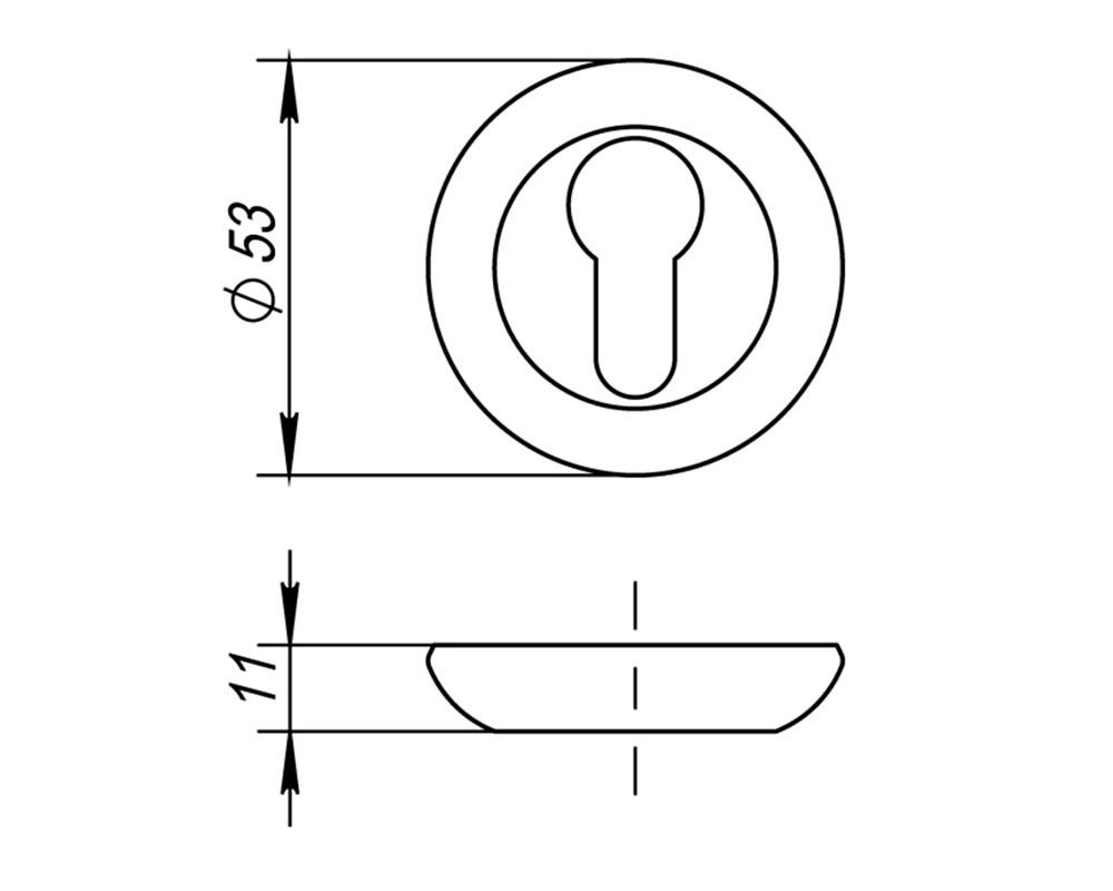 Круглые накладки под цилиндр Fuaro ET RM SN/CP хром